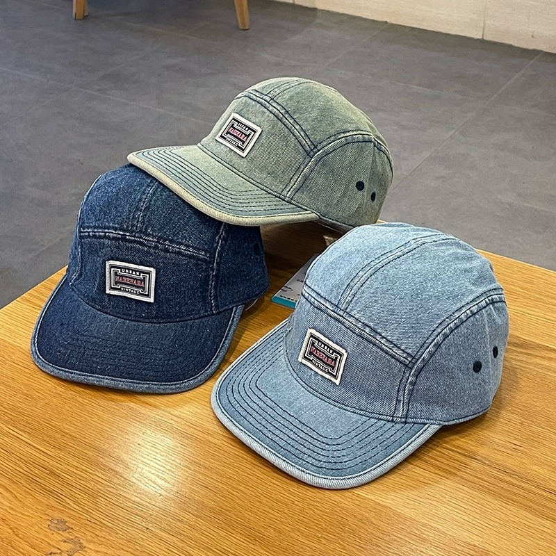 Corduroy Cap 5 Panel - قبعات بيسبول دنيم بحافة مسطحة بتصميم